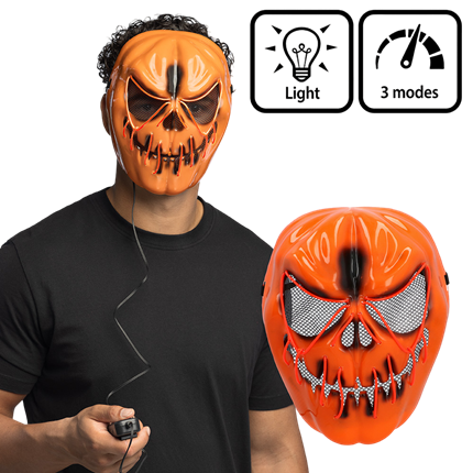 LED-masker ‘Enge pompoen’ – Verlicht Halloween-masker