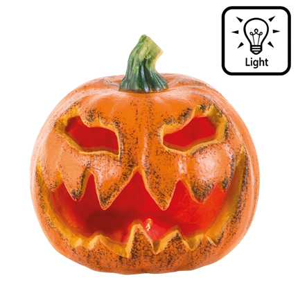 Verlichte Halloween-pompoen met LED-verlichting, Ø 16 cm – Decoratie