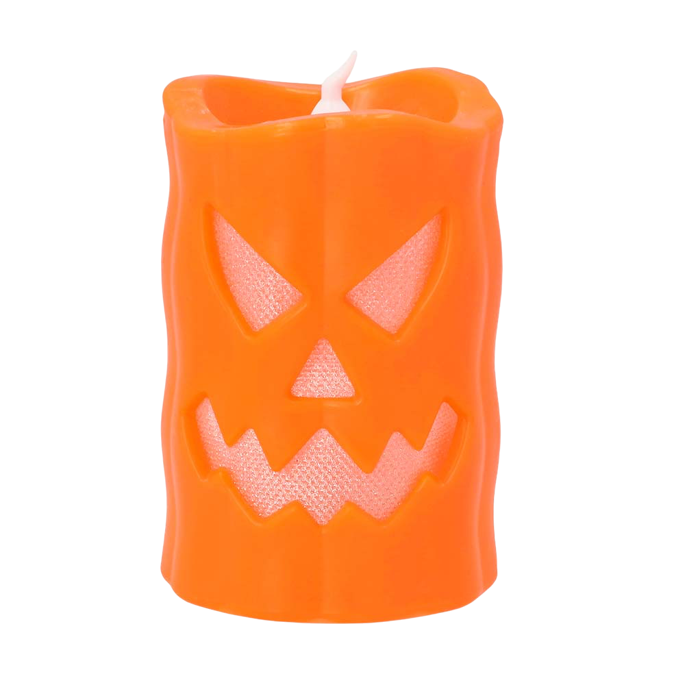 LED-kaars in de vorm van een pompoen, 10 x 6 cm – Halloween-decoratie