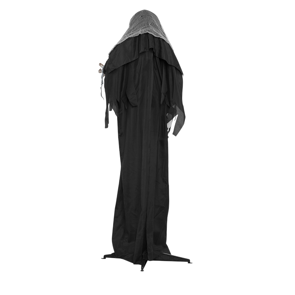 Glanzende, bewegende Maaimachine-pop, 180 cm – Halloween-decoratie