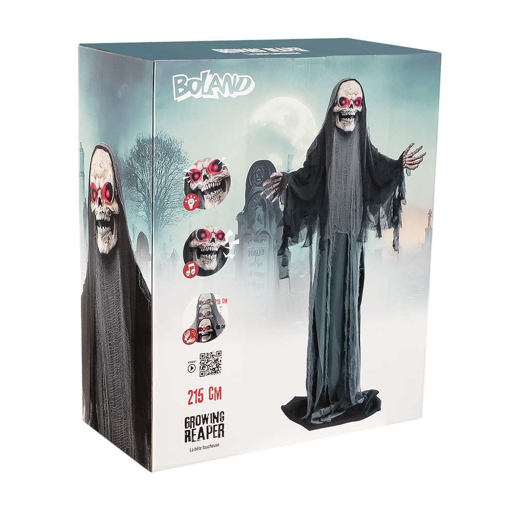 Bewegende, groeiende skeletpop (Doodgraver) van 180 tot 215 cm – Halloween