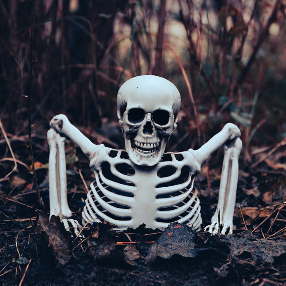 Skelet dat 20 cm uit de grond steekt – Halloween-decoratie