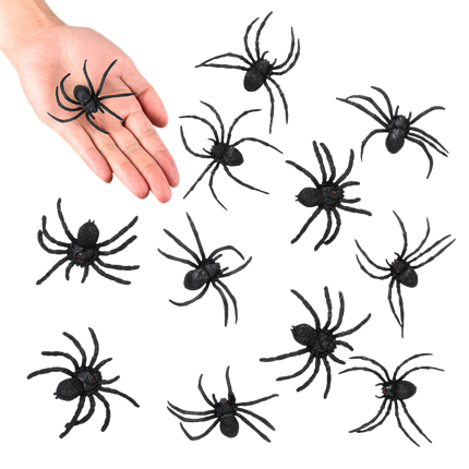 Set van 12 spinnen, 5 x 6 cm – Halloween-decoratie