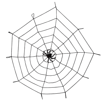 Elastisch spinnenweb van 150 cm met spin – Halloween