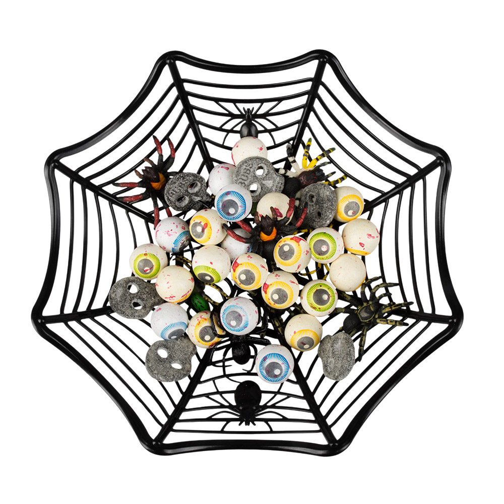 Spinnenweb-afvalbak 27 cm – Halloween-decoratie