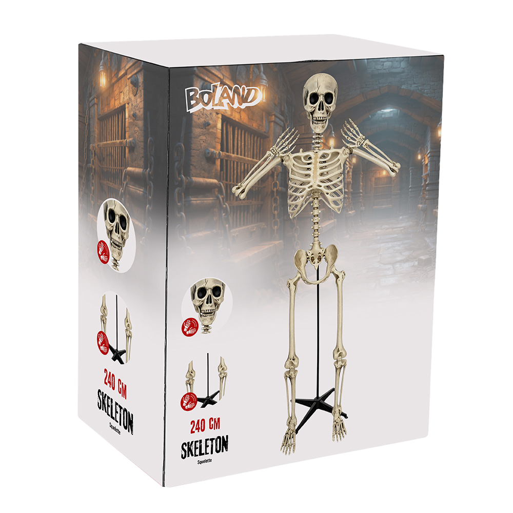 Reusachtig skelet van 240 cm – Halloween-decoratie