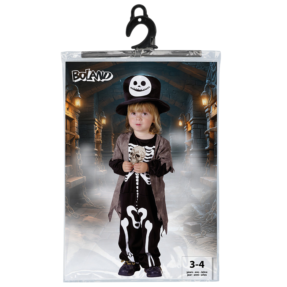 Skeletkostuum voor jongens van 3-4 jaar – Halloween