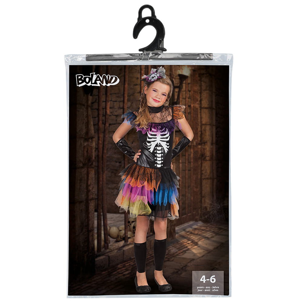 Skeletprinsessenkostuum voor meisjes van 4-6 jaar – Halloween