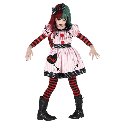 Verkleedkostuum ‘Bezeten pop’ voor meisjes van 5-6 jaar – Halloween