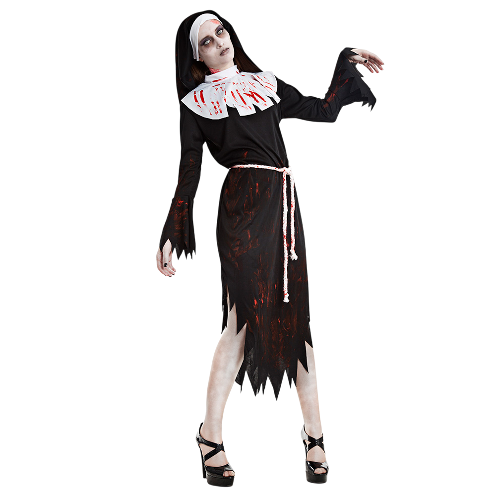 Zombie-non-kostuum voor dames, maat M/L – Halloween