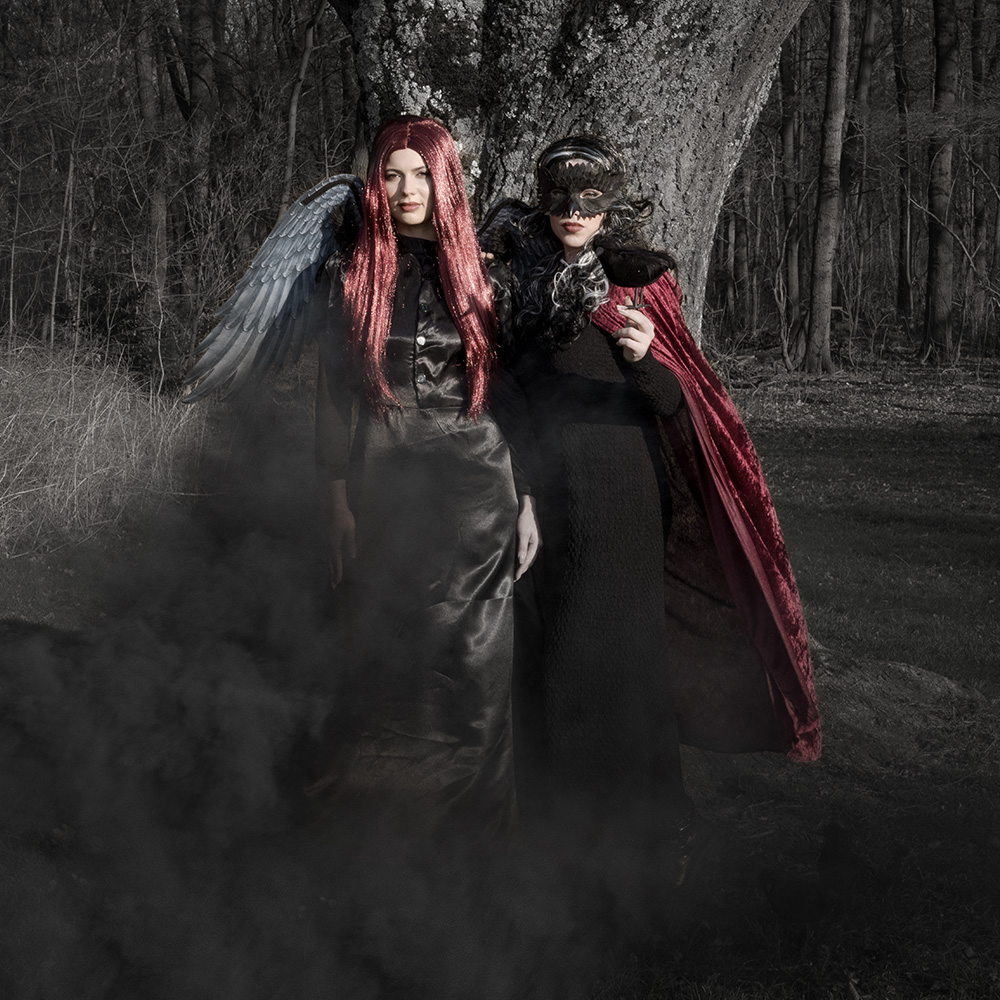 Mahoniehouten heksenpruik – Halloween-kostuum