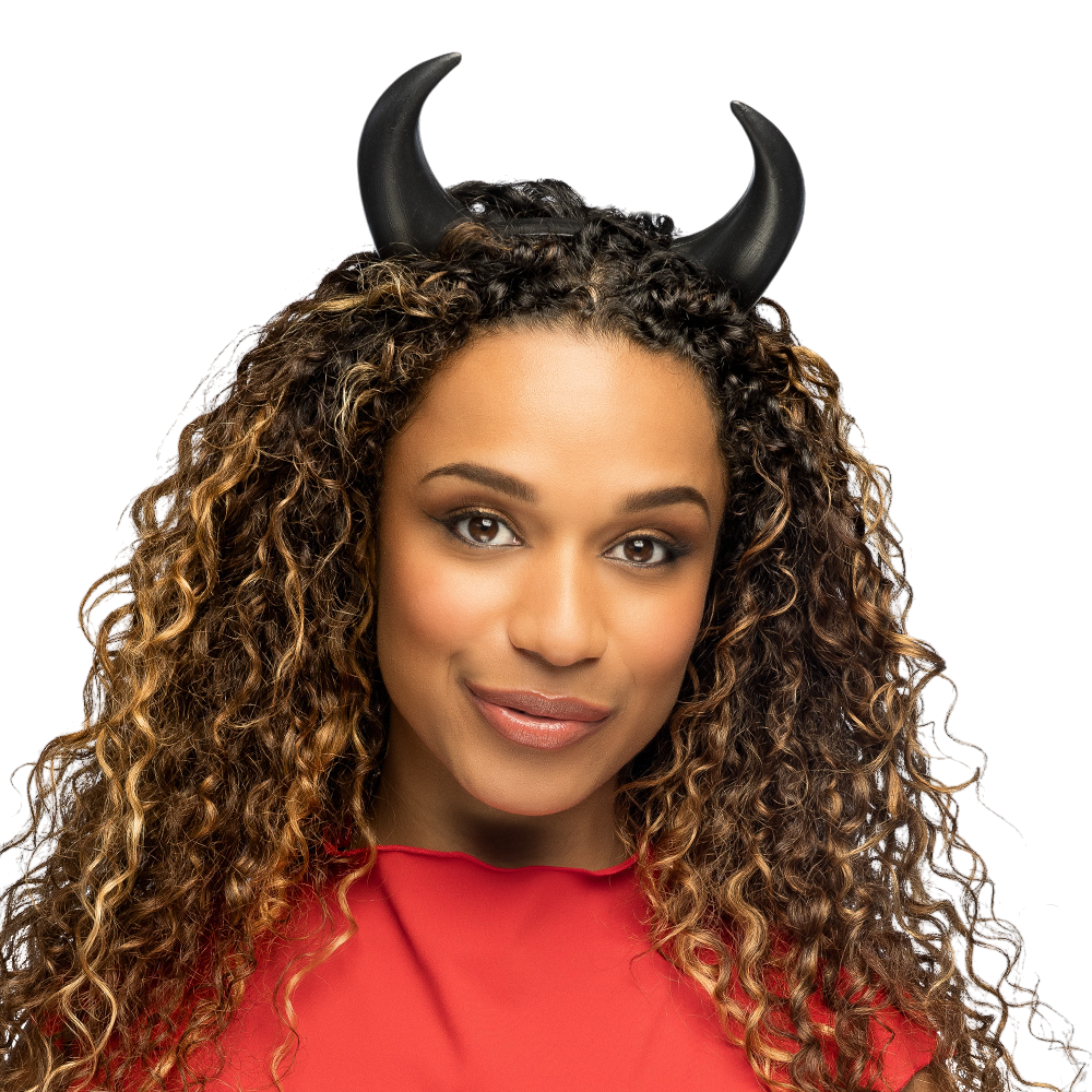 Zwarte duivelshoorns-hoofdband – Halloween-accessoire