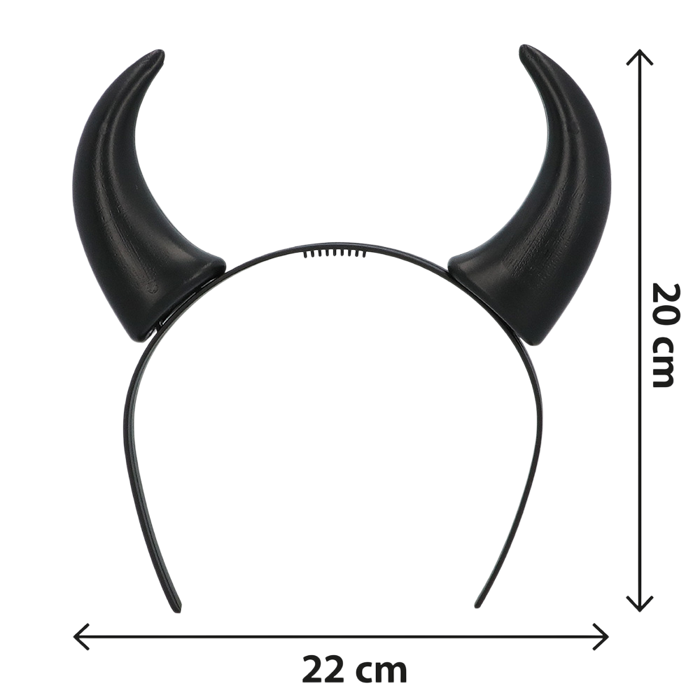 Zwarte duivelshoorns-hoofdband – Halloween-accessoire