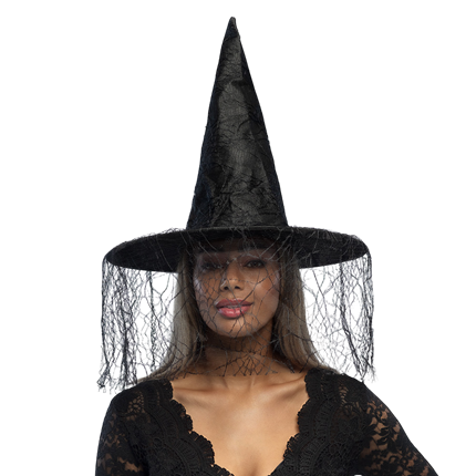 Zwarte heksenhoed – Halloween-kostuum