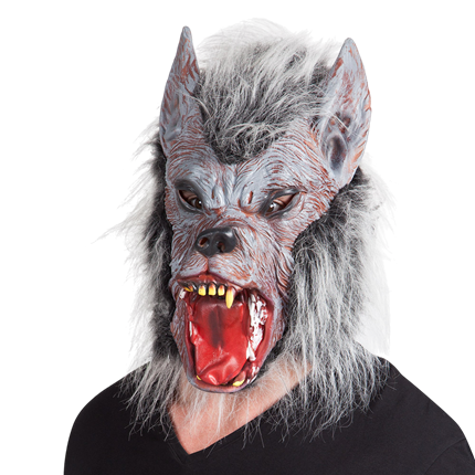 Latexmasker van een weerwolf met haar – Halloween