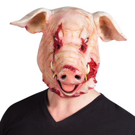 Bloederig varkensmasker van latex – Halloween-horrormasker