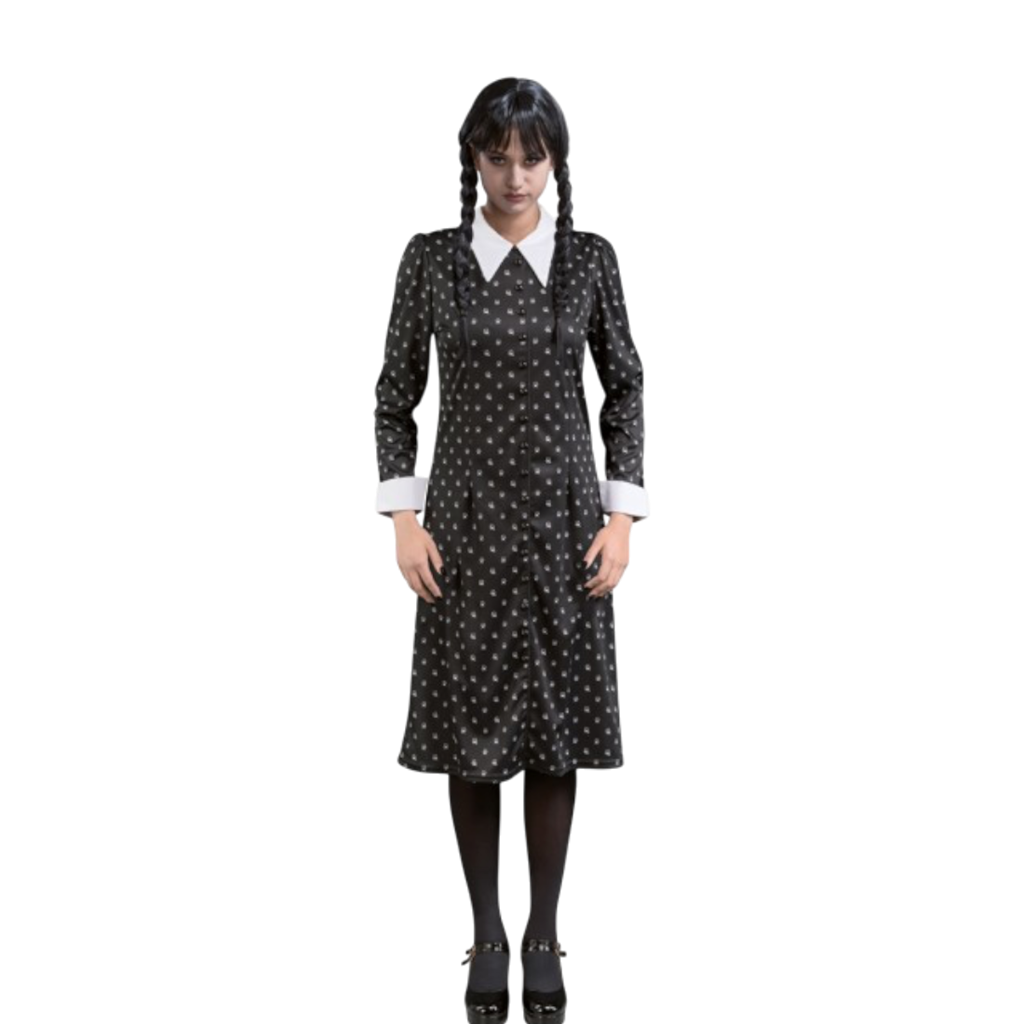 Zwarte jurk „Wednesday Addams“ maat M – Kostuum voor dames