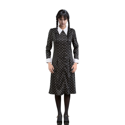 Zwarte jurk „Wednesday Addams“ maat M – Kostuum voor dames