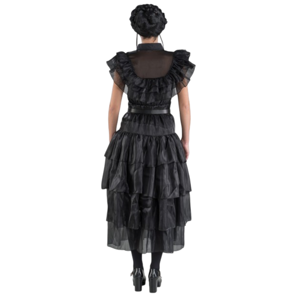 Zwarte baljurk „Wednesday Addams“, 2-delig, maat S – Kostuum voor dames