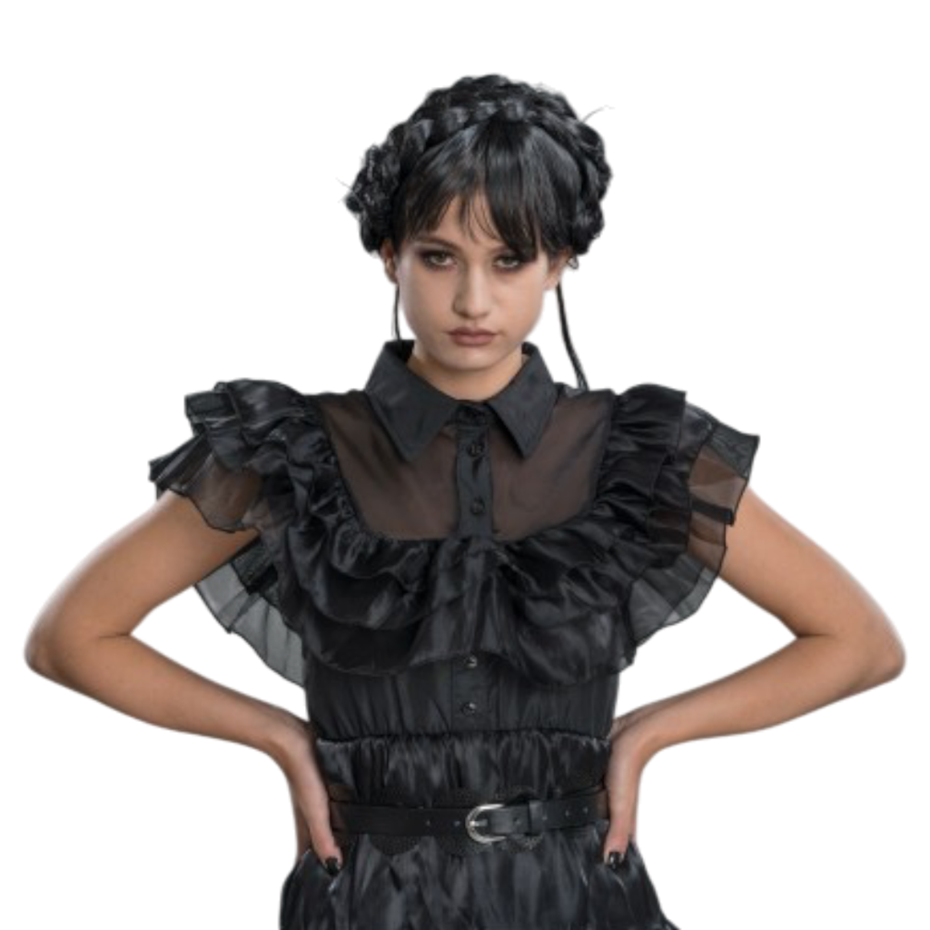 Zwarte baljurk „Wednesday Addams“, 2-delig, maat S – Kostuum voor dames