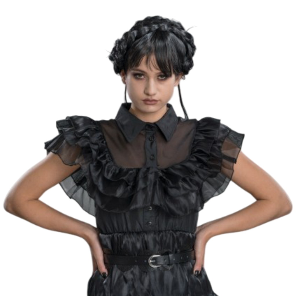 Zwarte baljurk „Wednesday Addams“, 2-delig, maat M – Kostuum voor dames