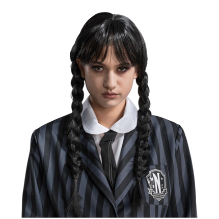 Mercredi Addams-pruik voor volwassenen – Halloween-kostuum