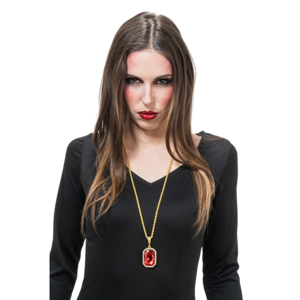 Vampierketting met robijnhanger – ketting 72 cm