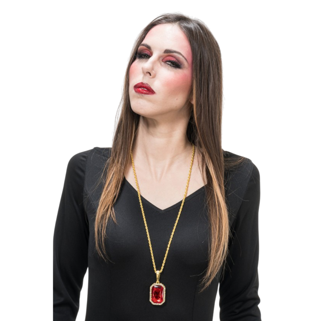 Vampierketting met robijnhanger – ketting 72 cm