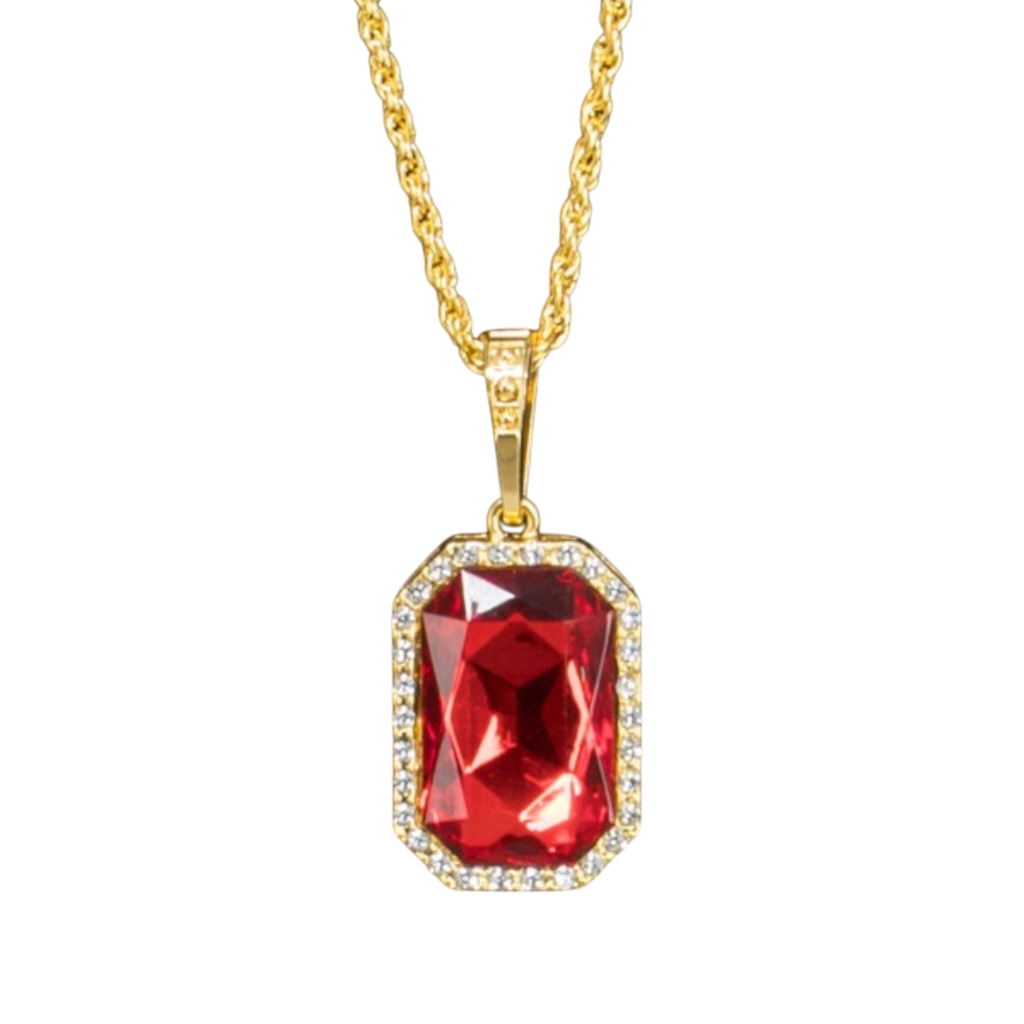 Vampierketting met robijnhanger – ketting 72 cm