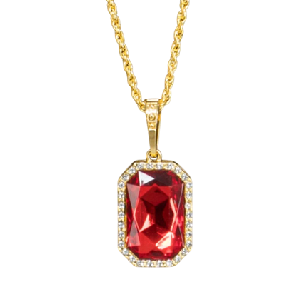 Vampierketting met robijnhanger – ketting 72 cm