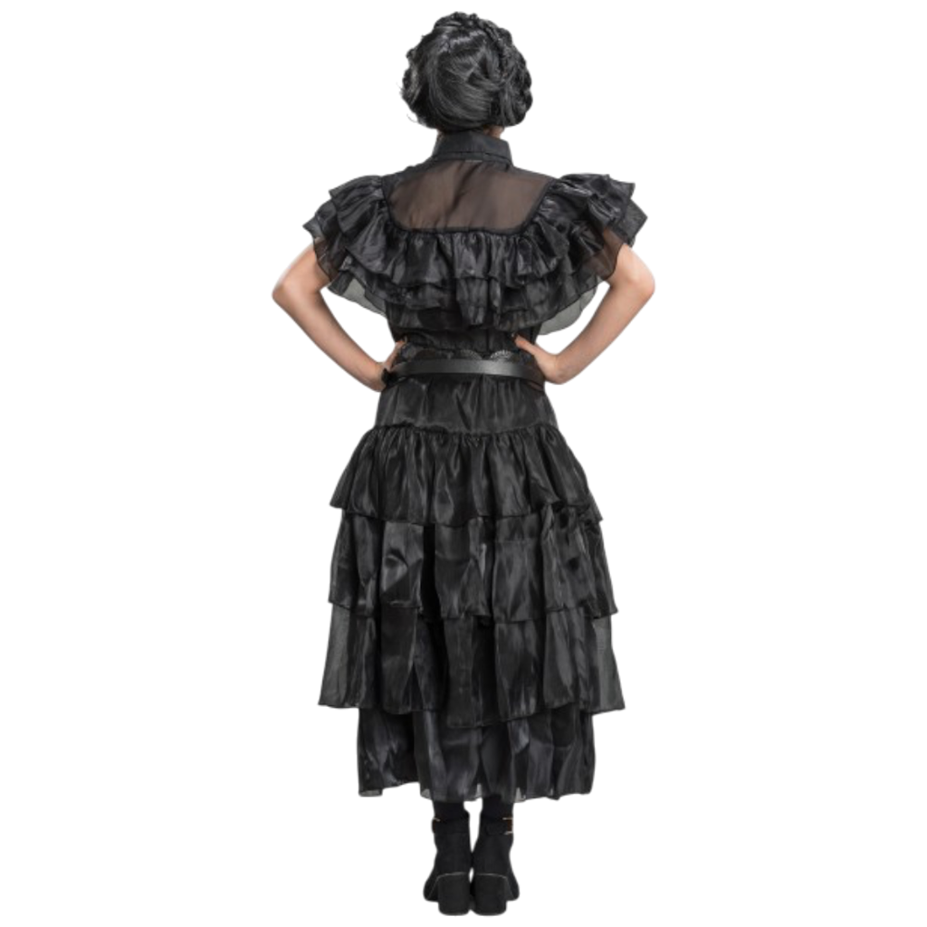 Zwarte baljurk Wednesday Addams 128 cm – Kinderkostuum