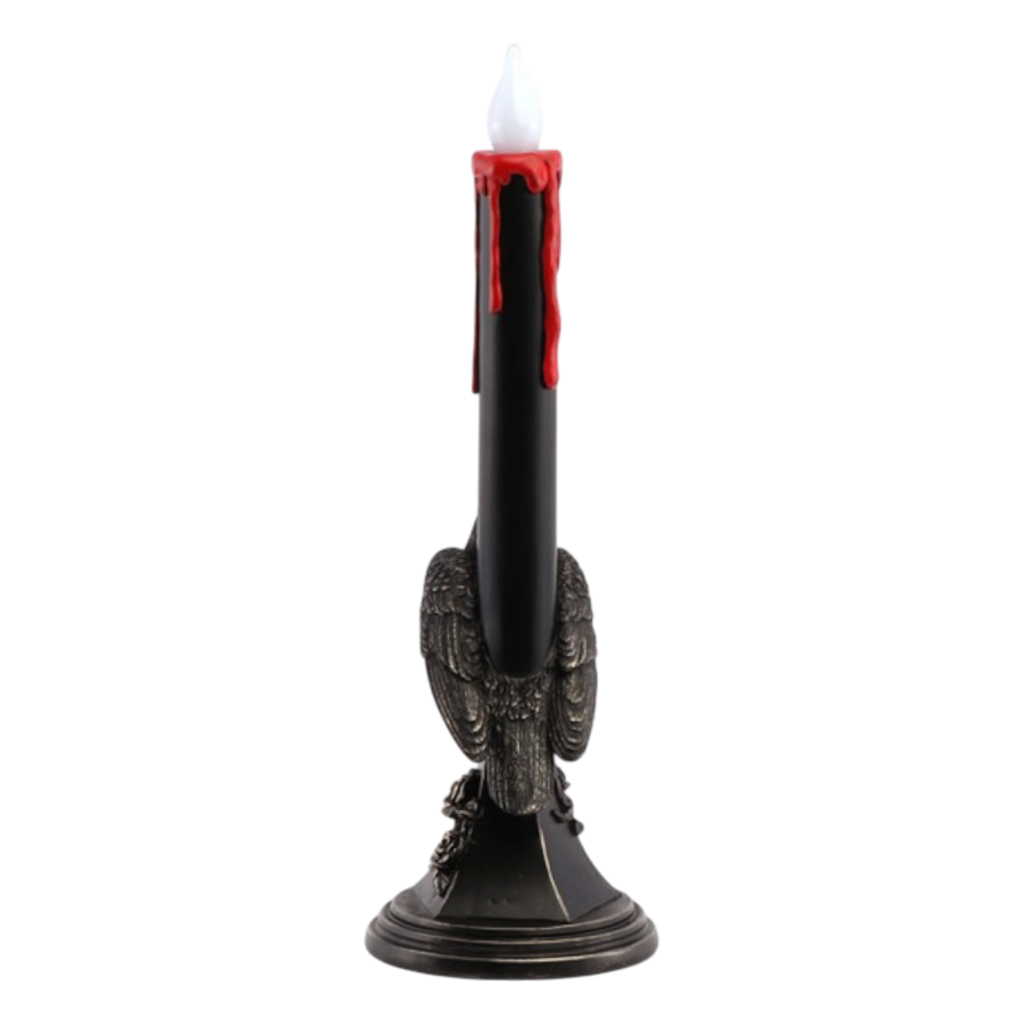 LED-kandelaar ‘Zwarte Raaf’ 45,5 cm – Halloween-decoratie