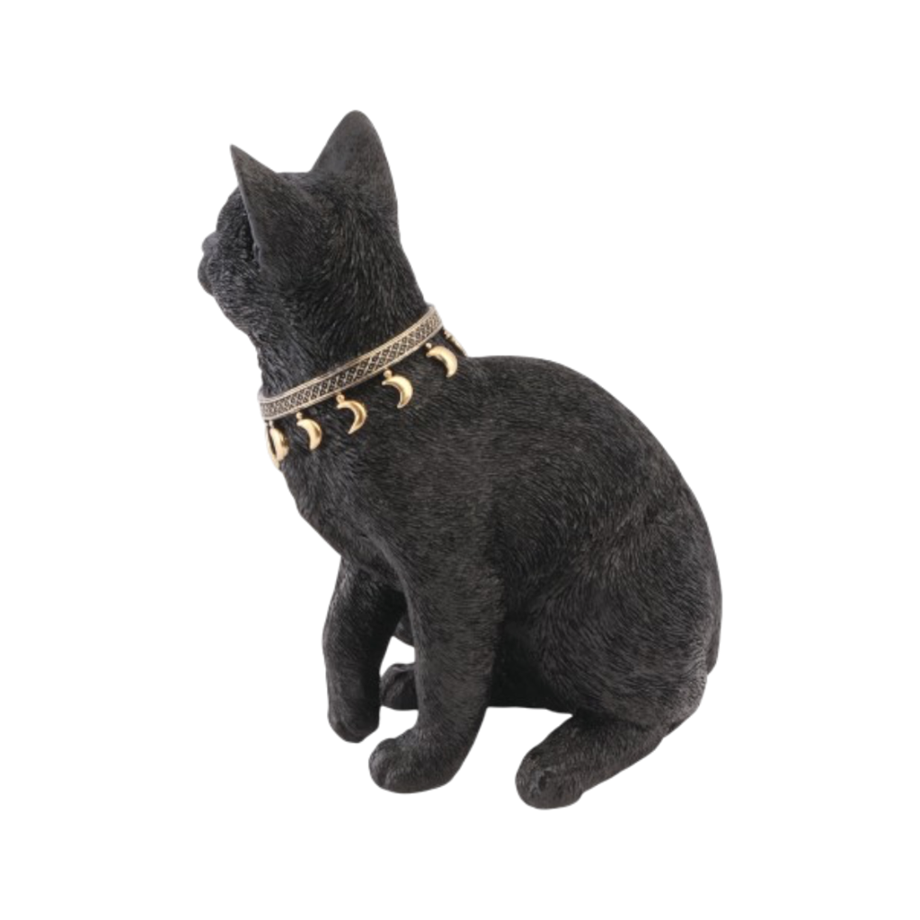 Mystieke zwarte kat 28 cm – Halloween-decoratie