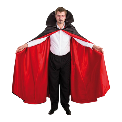 Rood-zwarte vampiermantel 170 cm – Halloween-kostuum