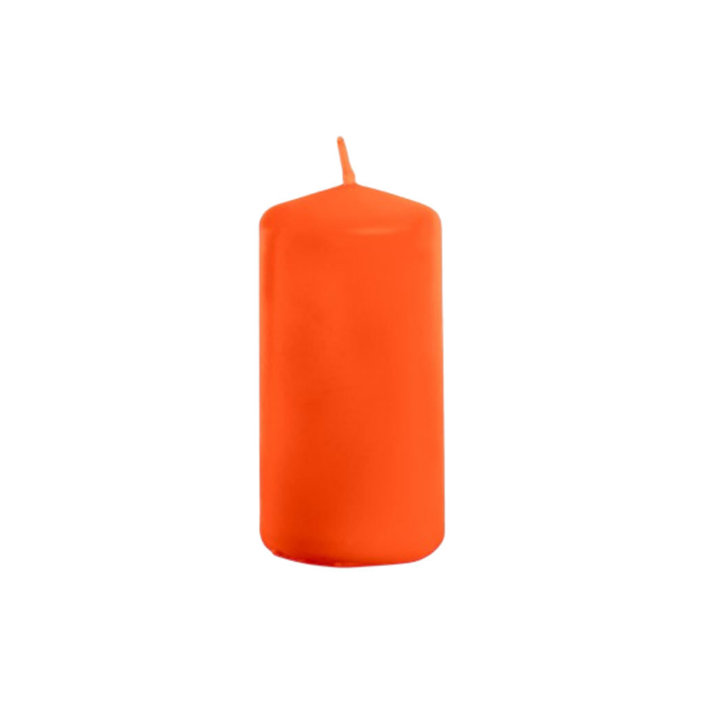 Oranje cilindervormige kaars 4 x 6 cm – Halloween-decoratie