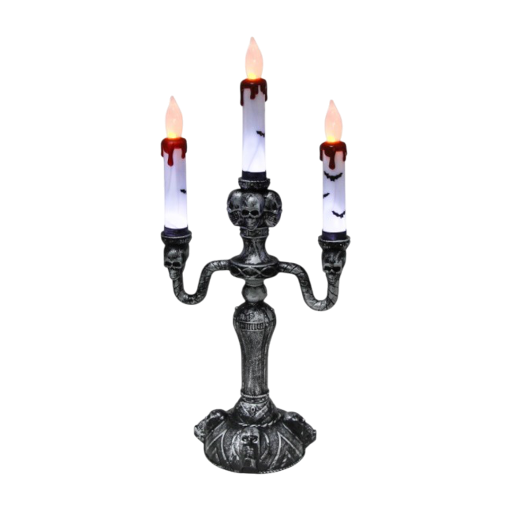Verlichte kandelaar met 3 armen, 40 cm – Halloween-decoratie
