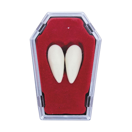 2 vampiertanden met bevestigingsset – Halloween-accessoire