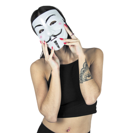 Anonymous-masker, wit – Halloween-kostuum