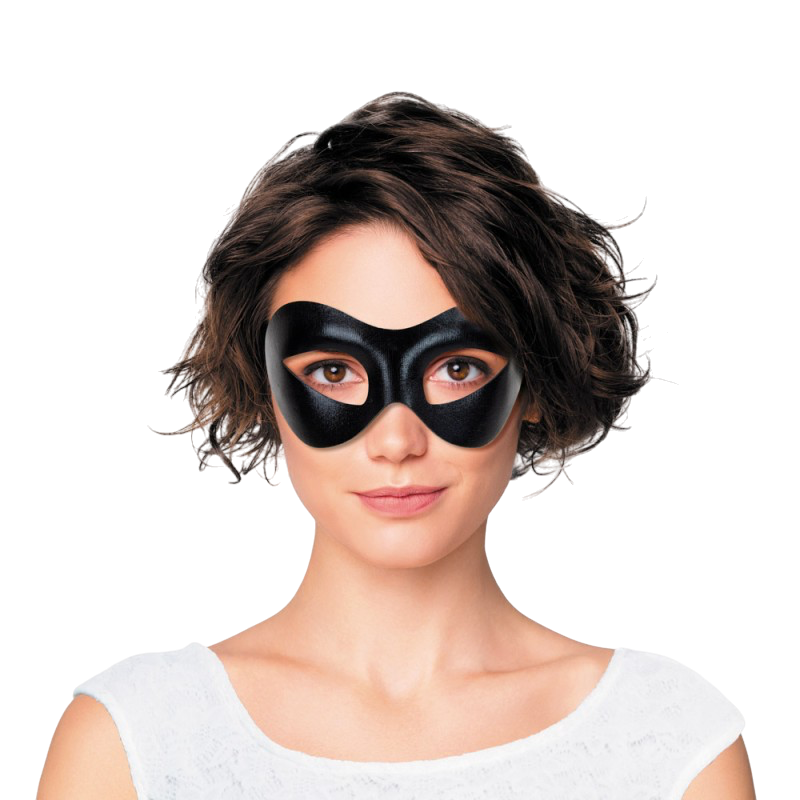 Effen zwarte wolf van stof met elastiek – Verkleedmasker