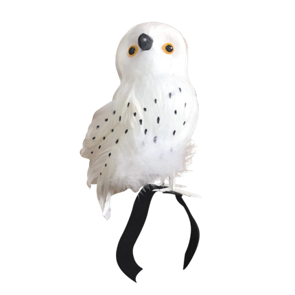 Witte uil 22 cm – Halloween-decoratie