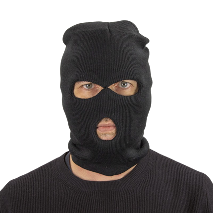 Zwarte bivakmuts – Accessoire voor Halloween-kostuums