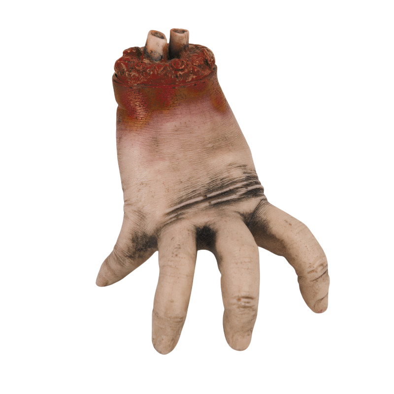 Afgesneden, bebloede hand – Halloween-accessoire