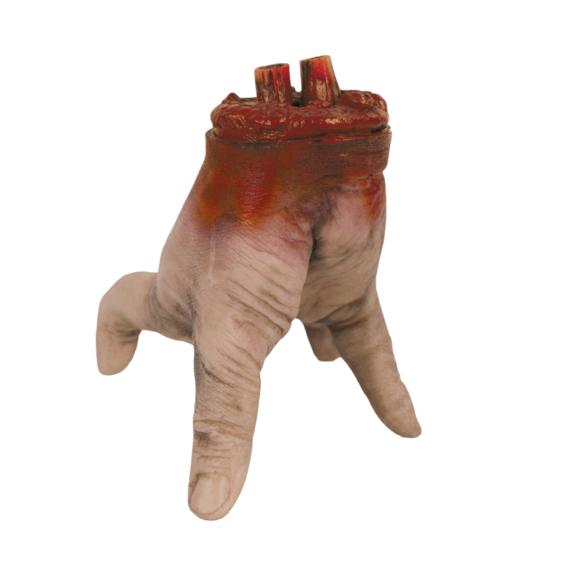 Afgesneden, bebloede hand – Halloween-accessoire