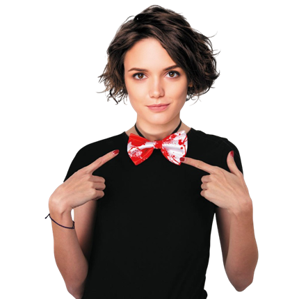 Witte vlinderdas met bloedvlekken – Halloween-accessoire