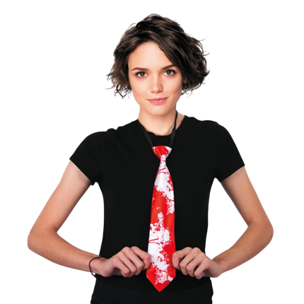 Bloedbevlekte witte stropdas – Halloween-accessoire