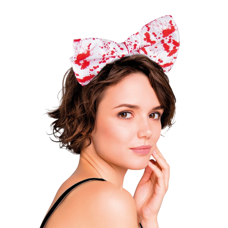Hoofdband met bloederige strik – Halloween-accessoire