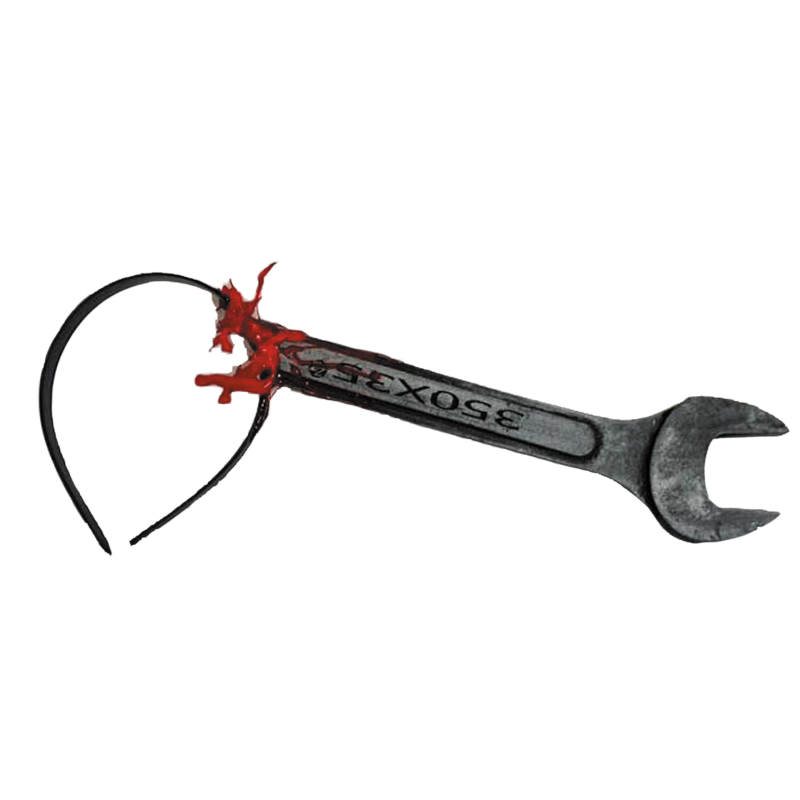 Hoofdband met bebloede platte sleutel – Halloween-accessoire
