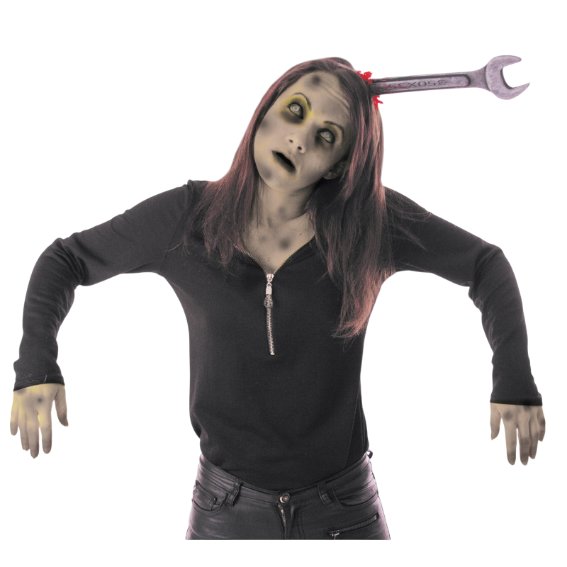 Hoofdband met bebloede platte sleutel – Halloween-accessoire