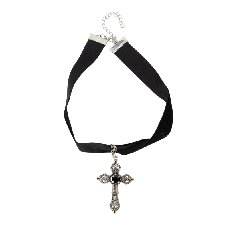 Halsketting met gotisch kruis – Halloween-sieraad