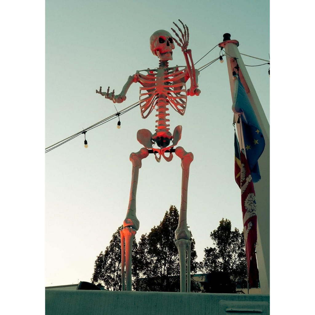Reusachtig verlicht skelet van 3,18 m – XXL-Halloweenversiering